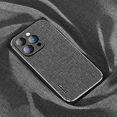 Custodia Silicone In stoffa Ultra Sottile Morbida Cover AT1 per Apple iPhone 13 Pro Nero