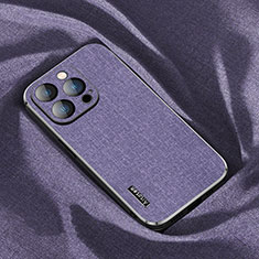Custodia Silicone In stoffa Ultra Sottile Morbida Cover AT1 per Apple iPhone 13 Pro Viola
