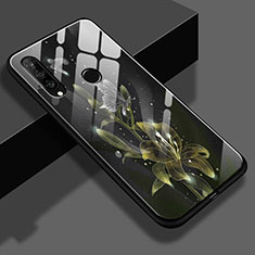 Custodia Silicone Laterale Fiori Specchio Cover per Huawei P30 Lite Giallo