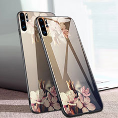 Custodia Silicone Laterale Fiori Specchio Cover per Huawei P30 Pro Oro