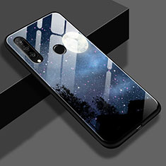 Custodia Silicone Laterale Mistica Luna Stelle Specchio Cover per Huawei P30 Lite Nero