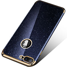 Custodia Silicone Morbida Bling Bling per Apple iPhone 8 Plus Blu