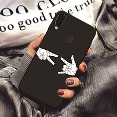 Custodia Silicone Morbida Fantasia Modello Cover per Huawei Nova 3e Nero