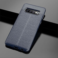Custodia Silicone Morbida In Pelle Cover A02 per Samsung Galaxy S10 Blu