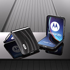 Custodia Silicone Morbida In Pelle Cover B03H per Motorola Moto Razr 40 Ultra 5G Nero
