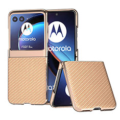 Custodia Silicone Morbida In Pelle Cover B04H per Motorola Moto Razr 40 Ultra 5G Khaki