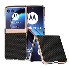 Custodia Silicone Morbida In Pelle Cover B04H per Motorola Moto Razr 40 Ultra 5G Nero