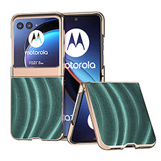 Custodia Silicone Morbida In Pelle Cover B05H per Motorola Moto Razr 40 Ultra 5G Verde