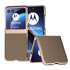 Custodia Silicone Morbida In Pelle Cover B06H per Motorola Moto Razr 40 Ultra 5G Marrone
