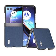 Custodia Silicone Morbida In Pelle Cover B12H per Motorola Moto Razr 40 Ultra 5G Blu