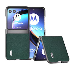Custodia Silicone Morbida In Pelle Cover B13H per Motorola Moto Razr 40 Ultra 5G Marrone Chiaro