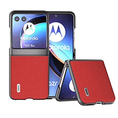 Custodia Silicone Morbida In Pelle Cover B13H per Motorola Moto Razr 40 Ultra 5G Rosso