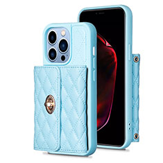 Custodia Silicone Morbida In Pelle Cover BF1 per Apple iPhone 13 Pro Max Blu