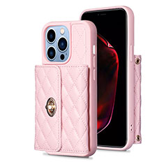 Custodia Silicone Morbida In Pelle Cover BF1 per Apple iPhone 13 Pro Oro Rosa