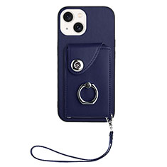 Custodia Silicone Morbida In Pelle Cover BF1 per Apple iPhone 14 Blu