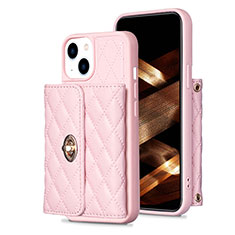 Custodia Silicone Morbida In Pelle Cover BF1 per Apple iPhone 14 Oro Rosa