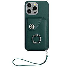 Custodia Silicone Morbida In Pelle Cover BF1 per Apple iPhone 14 Pro Max Verde Notte