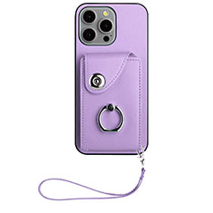 Custodia Silicone Morbida In Pelle Cover BF1 per Apple iPhone 14 Pro Viola