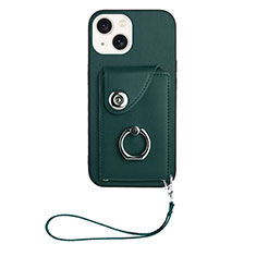 Custodia Silicone Morbida In Pelle Cover BF1 per Apple iPhone 14 Verde Notte