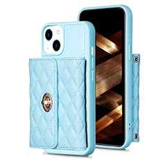 Custodia Silicone Morbida In Pelle Cover BF1 per Apple iPhone 15 Plus Blu
