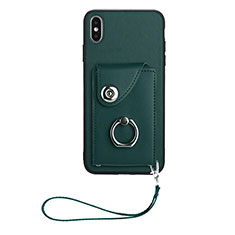 Custodia Silicone Morbida In Pelle Cover BF1 per Apple iPhone X Verde Notte