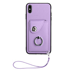 Custodia Silicone Morbida In Pelle Cover BF1 per Apple iPhone X Viola