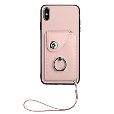Custodia Silicone Morbida In Pelle Cover BF1 per Apple iPhone Xs Max Oro Rosa