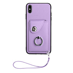 Custodia Silicone Morbida In Pelle Cover BF1 per Apple iPhone Xs Viola