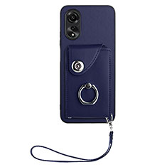 Custodia Silicone Morbida In Pelle Cover BF1 per Oppo A58 5G Blu