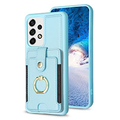 Custodia Silicone Morbida In Pelle Cover BF1 per Samsung Galaxy A53 5G Azzurro