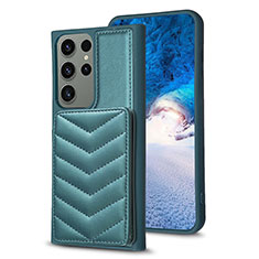 Custodia Silicone Morbida In Pelle Cover BF1 per Samsung Galaxy S22 Ultra 5G Verde