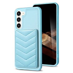 Custodia Silicone Morbida In Pelle Cover BF1 per Samsung Galaxy S24 Plus 5G Azzurro