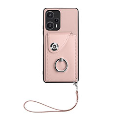 Custodia Silicone Morbida In Pelle Cover BF1 per Xiaomi Poco F5 5G Oro Rosa