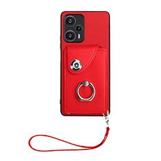 Custodia Silicone Morbida In Pelle Cover BF1 per Xiaomi Poco F5 5G Rosso