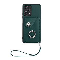 Custodia Silicone Morbida In Pelle Cover BF1 per Xiaomi Poco F5 5G Verde Notte