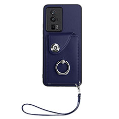 Custodia Silicone Morbida In Pelle Cover BF1 per Xiaomi Poco F5 Pro 5G Blu