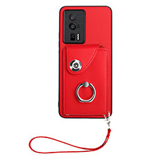 Custodia Silicone Morbida In Pelle Cover BF1 per Xiaomi Poco F5 Pro 5G Rosso
