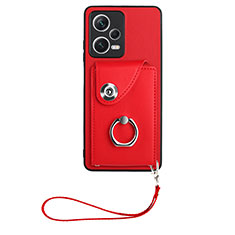 Custodia Silicone Morbida In Pelle Cover BF1 per Xiaomi Redmi Note 12 5G Rosso