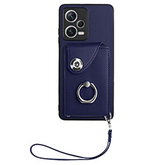 Custodia Silicone Morbida In Pelle Cover BF1 per Xiaomi Redmi Note 12 Pro+ Plus 5G Blu