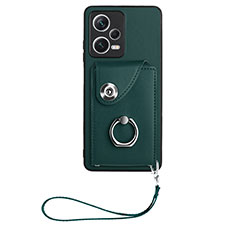 Custodia Silicone Morbida In Pelle Cover BF1 per Xiaomi Redmi Note 12 Pro+ Plus 5G Verde Notte