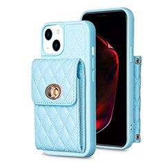 Custodia Silicone Morbida In Pelle Cover BF2 per Apple iPhone 13 Blu