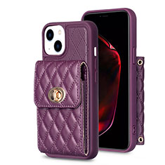 Custodia Silicone Morbida In Pelle Cover BF2 per Apple iPhone 13 Viola