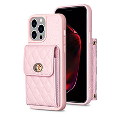 Custodia Silicone Morbida In Pelle Cover BF2 per Apple iPhone 14 Pro Oro Rosa