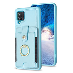 Custodia Silicone Morbida In Pelle Cover BF2 per Samsung Galaxy A12 Nacho Azzurro