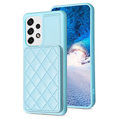 Custodia Silicone Morbida In Pelle Cover BF2 per Samsung Galaxy A53 5G Azzurro