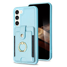 Custodia Silicone Morbida In Pelle Cover BF2 per Samsung Galaxy S24 Plus 5G Azzurro