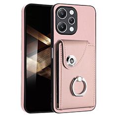 Custodia Silicone Morbida In Pelle Cover BF2 per Xiaomi Poco M6 Pro 5G Oro Rosa