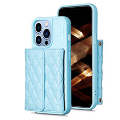Custodia Silicone Morbida In Pelle Cover BF3 per Apple iPhone 13 Pro Blu