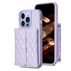 Custodia Silicone Morbida In Pelle Cover BF3 per Apple iPhone 13 Pro Max Lavanda