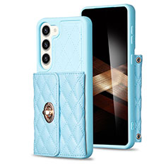 Custodia Silicone Morbida In Pelle Cover BF3 per Samsung Galaxy S24 Plus 5G Azzurro